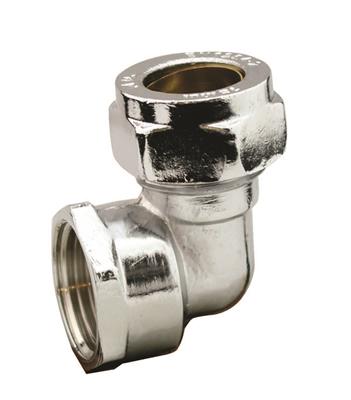 CHROME COMPRESSION 15mm x 1/2" ELBOWS FEMALE IRON