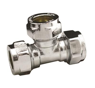 CHROME COMPRESSION 15mm EQUAL TEE