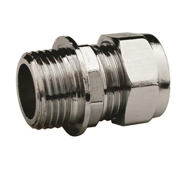 CHROME COMPRESSION 15mm x 1/2" STRAIGHT CONNECTOR MALE IRON